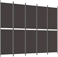 Shumee Pětidílný hnědý 250 × 200 cm textilní - Paraván