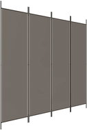 Shumee Čtyřdílný antracitový 698 × 180 cm textil - Paraván