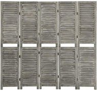 Shumee Pětidílný šedý 179 × 166 cm masivní dřevo - Paraván