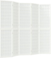 Shumee Skládací paraván v japonském stylu 200 × 170 cm, 5dílný, bílý - Room Divider
