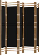 Shumee Skládací paraván 200 cm, bambus a plátno, 5panelový  - Room Divider