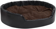 Shumee Dog bed black and brown 99 × 89 × 21 cm plush and faux leather - Pet Bed