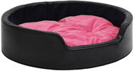Shumee Dog bed black and pink 99 × 89 × 21 cm plush and faux leather - Pet Bed
