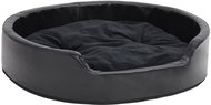 Shumee Dog bed black 79 × 70 × 19 cm plush and faux leather - Pet Bed