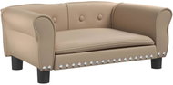 Shumee Sofa with decoration for dogs cappuccino 70 × 45 × 30 cm faux leather - Pet Bed