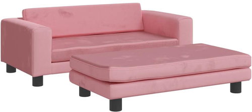 Shumee Dog bed with extension piece pink 100 × 50 × 30 cm velvet - Pet Bed - Main image