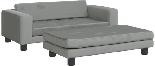 Shumee Dog bed and extension piece light grey 100 × 50 × 30 cm velvet - Pet Bed - Main image