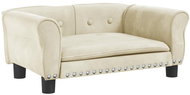 Shumee Sofa with decoration for dogs cream 70 × 45 × 30 cm velvet - Pet Bed