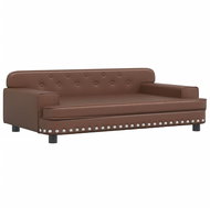 Shumee Dog bed with decorations brown 90 × 53 × 30 cm faux leather - Pet Bed