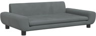 Shumee Dog bed dark grey 100 × 54 × 33 cm velvet - Pet Bed
