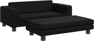 Shumee Dog bed and extension piece black 100 × 50 × 30 cm faux leather - Pet Bed