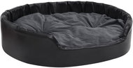 Shumee Dog bed black and dark grey 99 × 89 × 21 cm plush and faux leather - Pet Bed