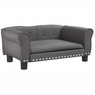 Shumee Sofa with decoration for dogs grey 70 × 45 × 30 cm faux leather - Pet Bed