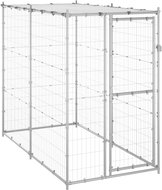 Shumee Outdoor dog pen galvanized steel with roof 110 × 220 × 180 cm - Dog Pen