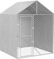 Shumee Outdoor dog pen with roof silver 2 × 2 × 2,5 m steel - Dog Pen