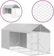 Shumee Outdoor dog pen with roof silver 2 × 6 × 2,5 m steel - Dog Pen
