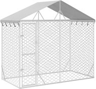 Shumee Outdoor dog pen with roof silver 3 × 1,5 × 2,5 m steel - Dog Pen