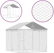 Shumee Outdoor dog pen with roof silver 3 × 3 × 2,5 m steel - Dog Pen