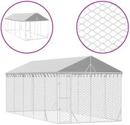 Shumee Outdoor dog pen with roof silver 3 × 7,5 × 2,5 m steel - Dog Pen