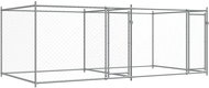 Shumee Klec pro psy s dvířky šedá 4 × 2 × 1,5 m pozinkovaná ocel, 3209573 - Kotec pro psa