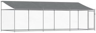 Shumee Klec pro psy se střechou a dvířky šedá 6 × 2 × 2 m pozinkovaná ocel, 3209569 - Kotec pro psa
