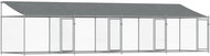 Shumee Klec pro psy se střechou a dvířky šedá 8 × 2 × 2 m pozinkovaná ocel, 3209565 - Kotec pro psa