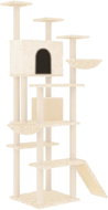 Shumee Škrabadlo pro kočky se sisalovými sloupky krémové 191 cm - Škrabadlo pro kočky