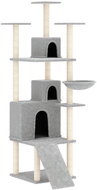 Shumee Cat scratching post with sisal posts light grey 175 cm - Cat Scratcher