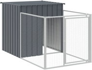 Shumee Dog house with run anthracite 110 × 201 × 110 cm - Dog Kennel