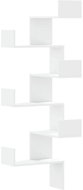 Shumee Wall-mounted corner shelf 45 × 45 × 147 cm, composite wood, white - Shelf