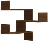 Shumee Nástěnné rohové police 40 × 40 × 50 cm, hnědý dub, 2 ks - Shelf