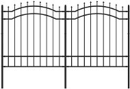 SHUMEE Záhradný plot s hrotmi čierny 165 cm, práškovo lakovaná oceľ - Plot