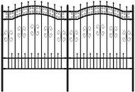 SHUMEE Zahradní plot s hroty černý 165 cm práškově lakovaná ocel - Plot