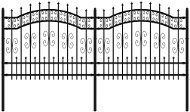 SHUMEE Záhradný plot s hrotmi čierny 140 cm práškovo lakovaná oceľ - Plot