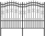 SHUMEE Zahradní plot s hroty černý 190 cm práškově lakovaná ocel - Plot