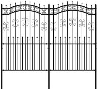 SHUMEE Zahradní plot s hroty černý 222 cm práškově lakovaná ocel - Plot