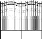 SHUMEE Zahradní plot s hroty černý 222 cm práškově lakovaná ocel - Plot