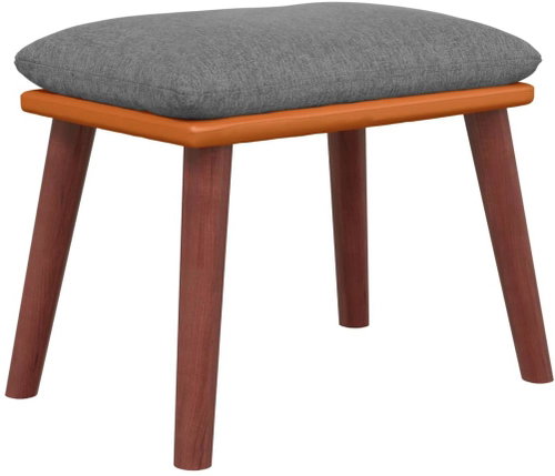 Shumee Ottoman light grey 45 × 29,5 × 35 cm textile and artificial leather, 341479 - Footstool - Main image
