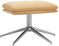 Shumee Ottoman cream 60 × 60 × 35 cm microfiber fabric - Footstool