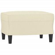Shumee Ottoman cream 60 × 50 × 41 cm faux leather - Footstool