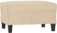 Shumee Ottoman cream 70 × 55 × 41 cm microfiber fabric - Footstool