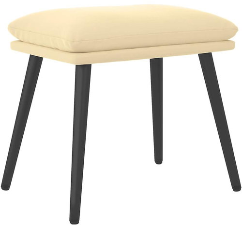 Shumee Ottoman cream white 45 × 29,5 × 35 cm velvet - Footstool - Main image