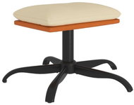 Shumee Ottoman cream 60 × 60 × 36 cm textile and artificial leather - Footstool