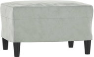 Shumee Ottoman light grey 60 × 50 × 41 cm velvet - Footstool