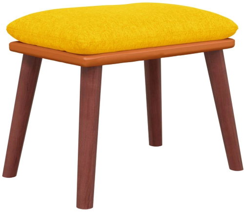 Shumee Ottoman mustard yellow 45 × 29,5 × 35 cm textile and artificial leather - Footstool - Main image