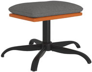 Shumee Ottoman light grey 60 × 60 × 36 cm textile and artificial leather - Footstool