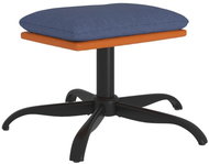 Shumee Ottoman blue 60 × 60 × 36 cm textile and artificial leather - Footstool