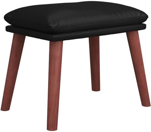 Shumee Ottoman black 45 × 29,5 × 35 cm faux leather - Footstool - Main image