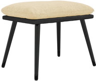 Shumee Ottoman cream 45 × 29,5 × 35 cm textile and artificial leather - Footstool