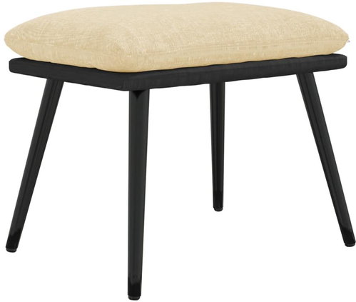 Shumee Ottoman cream 45 × 29,5 × 35 cm textile and artificial leather - Footstool - Main image